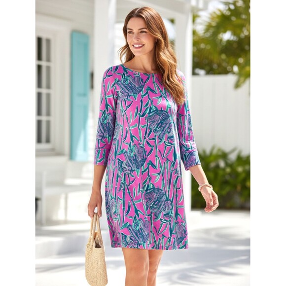 Lilly Pulitzer Dresses & Skirts - Lilly Pulitzer Sophie Dress Size XL Pink Mandevilla Extra Lucky Elephant UPF 50+